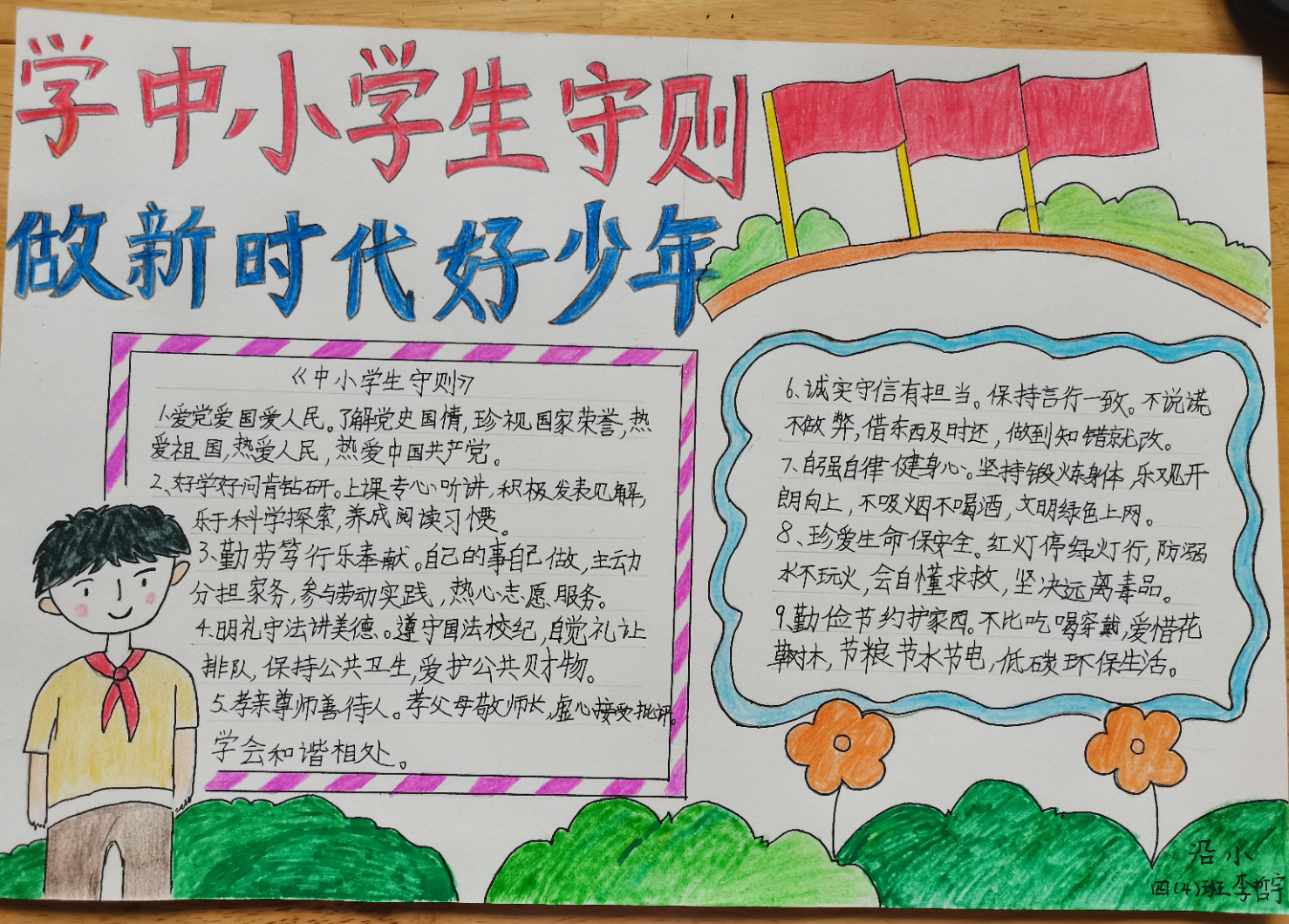 践行小学生守则手抄报图片